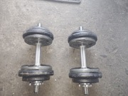 Hantle dwie sztuki po 12kg i dwie po 22kg w sumie 68 kg 