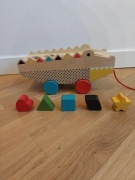 Drewniana Zabawka Krokodyl z Klockami