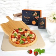 Zestaw do pieczenia pizzy Amazy – kamień ceramiczny + bambusowa łopata