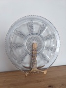 Talerz patera Ząbkowice wzór 1210 szkło niebieskie