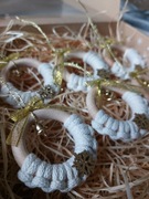 Zestaw BOX ozdoby świąteczne zawieszki na choinkę makrama 6 sztuk