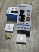 konwerter satelitarny HB-Digital Quattro LNB UHD 414 plus koncowki nowe
