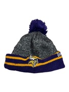 Czapka zimowa New Era Nfl Vikings styl retro vintage fioletowo szara