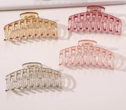 Cztery duże spinki do włosów klamry przezroczyste