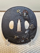 Tsuba żelazna szkoła Shoami/Mito okres Edo XVIII/XIX w. katana wakizashi