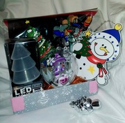 Dekoracje LED przepiekny zestaw prezentowy, bombka XXL bałwan choinka