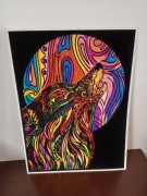 Obraz welwetowy wilk w książycu