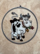 Obraz / rysunek na szkle - krówka