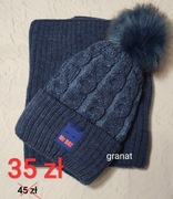 Czapka + komin warkocz 