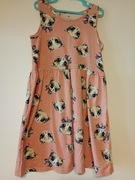 Sukienka na lato letnia bawełniana h&m 134 140 różowa koty