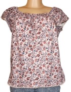 Casualowa Bluzka z krótkim rękawem w kwiaty 38 oversize (do 44 - 2 XL)