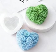 SERCE RÓŻANE Walentynki forma silikonowa 8.7*8*4.4 do Odlewów Świec Mydła 