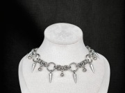 Choker z kolcami, koralikami chainmaille stal chirurgiczna gothic punk