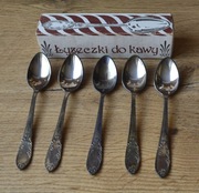 Łyżeczki srebrzone -- 5 sztuk- do kawy -1986 - Rembertów