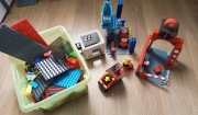 Duży Zestaw Klocków typu Duplo Playmobil Straż pożarna Policja Helikopter