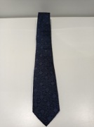 Jedwabny krawat Lambert – granat w tłoczone kropki