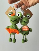 Breloki komplet, żabki, zawieszki do rowera, do plecaka, do kluczy 