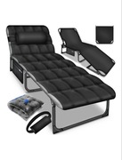 Tillvex składane łóżko kempingowe czarne