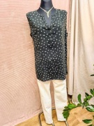 Czarna bluzka z wiskozy na szerokich ramionkach plus size r. 3XL