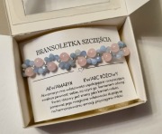Bransoletka szczęścia kwarc różowy akwamaryn 
