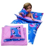 Poszewki + wkłady - Pościel Flamingi dla lalki typu Paola, Barbie