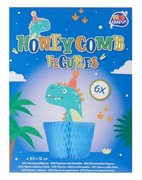 Dekoracja na przyjęcia DINOZAUR Figurki z plastra miodu 6 sztuk