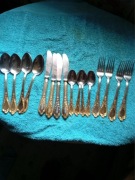 Sztućce Solingen rokoko pozłacane 24k sztućów