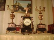 JAPY FRERES WSPANIAŁY FRANCUSKI GARNITUR MARMUROWY XIX W.BRYLANT !