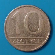 MONETA 10 złotych 1990 PRL Ze znakiem mennicy