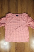 Koszula Gap r. M damska w kratkę czerwono-biała dł rękaw bawełna 