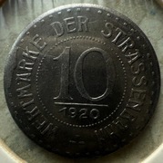 10 Pf Breslau Wrocław Żeton Tramwajowy 1920 Fe