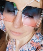 Okulary przeciwsłoneczne ombre,  cyrkonie+GRATIS