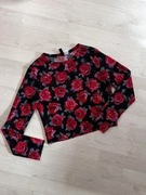 bluzka czarna w różyczki H&M 36 S