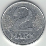 Niemcy NRD DDR 2 marki 1975 A - 27 mm - nr 2