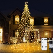 Choinka LED 568 lampek zewnętrzna 8 trybów pilot IP44