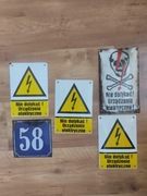 Zestaw starych tablic emaliowanych 