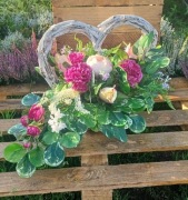 Wiązanka kompozycja stroik serce kosz