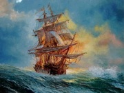 Dall dalton dalldalton obraz olejny statek na morzu marynistyka morze