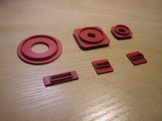 Wklejki [wlepki] czerwone do magnetofonów kasetowych ZRK Unitra [kpl= 6szt]