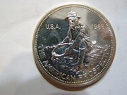 Jeden dollar.1985 rok. Srebro 999 1oz. Menniczy.