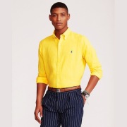 Polo Ralph Lauren lniana koszula żółta M slim button down shiny sun połysk