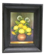 Obraz w drewnianej ramie kwiaty w wazonie dmuchawce