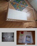 łóżeczko dziecięce IKEA Singlar + materac IKEA Vyssa + kołdry poszewki