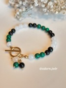 Kamienie naturalne Malachit Onyks K Księżycowy Bransoletka Ochrony 