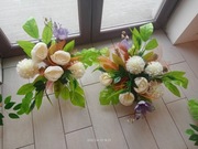 Stroik nagrobny kompozycja kwiatowa komplet 