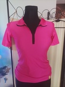 Bluzka top t-shirt neon róż z lakry 