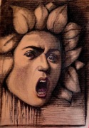 "Głowa Meduzy" inspiracja Caravaggio