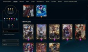 Konto LOL EUNE D4, 342 skórki, 85 barw, 164k NB, LEAGUE OF LEGENDS