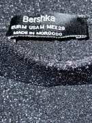 Spodnie czarny metalik Bershka M szerokie nogawki