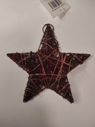 Ozdoba świąteczna, gwiazdka w czerwonym brokacie 